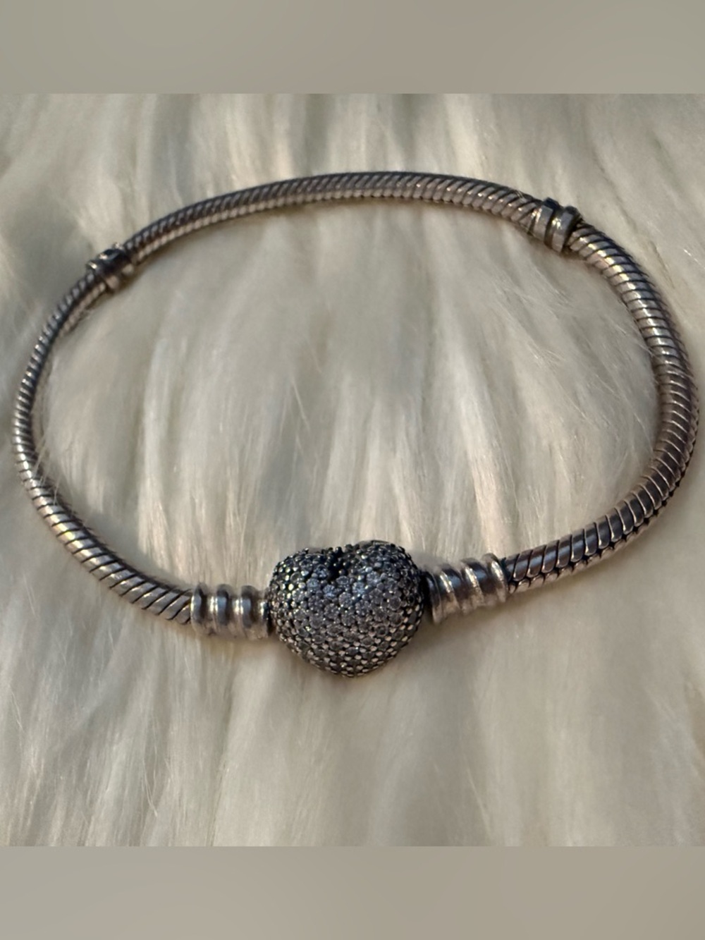 Pandora Heart Pavé Charm Bracelet